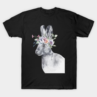 Floral Wild Rabbit Bunny Cottontail Spirit Wildlife Rescue T-Shirt